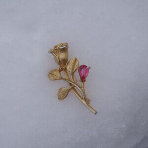 Vintage 80s Avon Rose Brooch
